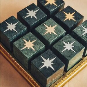Catherine Martin x Anthropologie Starry Night Marble and Brass Tic Tac Toe